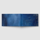Elegantes Navy-Gold-Pünktchen Gästebuch (Voll)