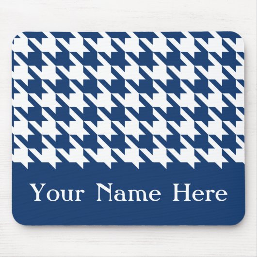 Elegantes Navy-Hahnentrittmuster mit individuelle Mousepad (Vorne)