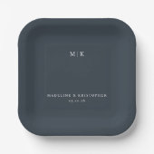 Elegantes Navy Minimalist Pappteller (Vorderseite)