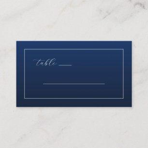 Elegantes Navy-Minimalist-Tischschild Platzkarte