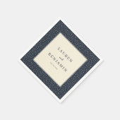 Elegantes Navy mit Punkten Serviette (Ecke)