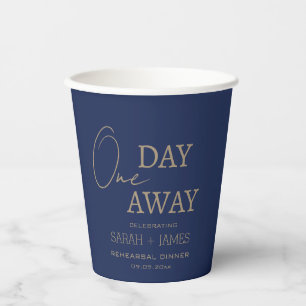 Elegantes Navy One-Day-Away-Probedinner Hochzeit Pappbecher