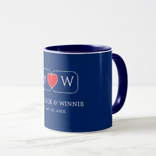 Elegantes Navy-Paar-Kaffeetassen Hochzeitsgeschenk Tasse