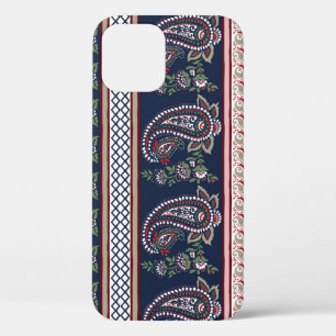 Elegantes Navy Paisley: Zeitloses Border-Design Case-Mate iPhone Hülle