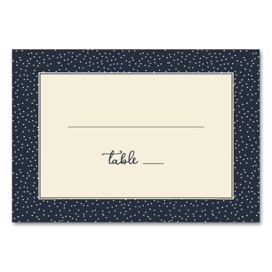 Elegantes Navy-Punkt-Minimalist Tischnummer (Vorderseite)