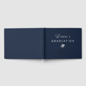 Elegantes Navy-Silber-Abschluss Gästebuch (Voll)
