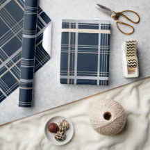 Elegantes Navy Silber Luxus Gitter Karo Muster