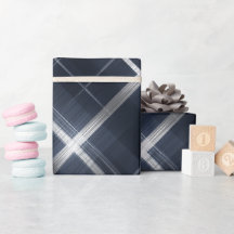 Elegantes Navy Silber Luxus Gitter Karo Muster