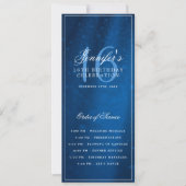 Elegantes Navy-Sparkle-Programm-Menü zum 16. Gebur Einladung (Vorderseite)