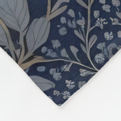 Elegantes Navy- und Creme-Dachs-Blumenmuster Fleecedecke (Ecke)