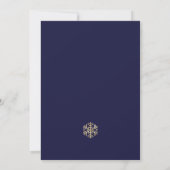 Elegantes Navy und Funkelnd Gold Weihnachts-Party Einladung (Rückseite)