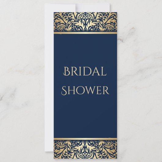 Elegantes Navy- und Gold-Brautparty Einladung (Vorderseite)