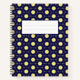 Elegantes Navy- und Gold-Geometrie-Fliesenmuster Notizblock