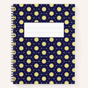 Elegantes Navy- und Gold-Geometrie-Fliesenmuster Notizblock