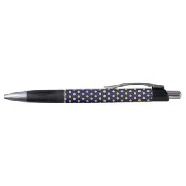 Elegantes Navy- und Gold-Geometrie-Kachel-Muster Kugelschreiber