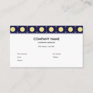 Elegantes Navy- und Gold-Geometrie-Kachel-Muster Visitenkarte