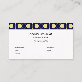 Elegantes Navy- und Gold-Geometrie-Kachel-Muster Visitenkarte