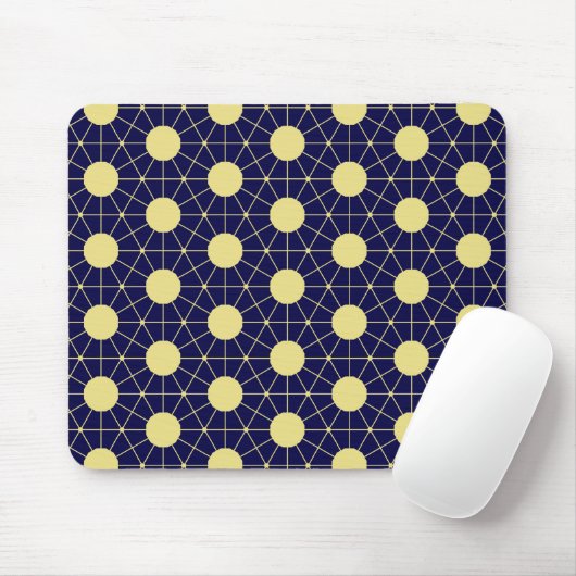 Elegantes Navy- und Gold-Geometrie-Muster Mousepad (Mit Mouse)