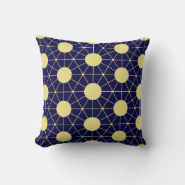 Elegantes Navy-und-Gold-Geometriekachel-Muster Kissen