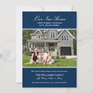 Elegantes Navy Unser Neues Zuhause Foto Ankündigung