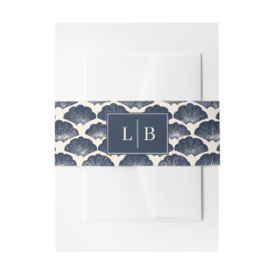 Elegantes Navy Vintage-Muschel-Motiv Einladungsbanderole