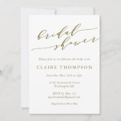 Elegantes Navy Watercolor Floral Gold Brautparty Einladung (Vorderseite)