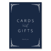 Elegantes Navyblau-Dankeschön-Schild Tischnummer (Rückseite)