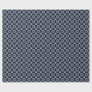 Elegantes Navyblau- und Weiß-Mandala-Muster Geschenkpapier