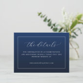 Elegantes, navyblaues Minimaldesign Begleitkarte (Stehend Vorderseite)