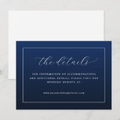 Elegantes, navyblaues Minimaldesign Begleitkarte (Vorne/Hinten)
