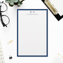Elegantes, navyblaues Randmonogramm