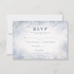 Elegantes nebelblaues Winterfrost-Hochzeits-Timele RSVP Karte