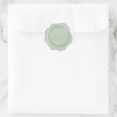Elegantes Neo Mint Green Monogram Wedding Wax Sieg Runder Aufkleber (Tasche)