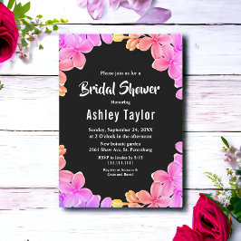 Elegantes Neon Lights Rose Blumenstrauß Brautparty Einladung