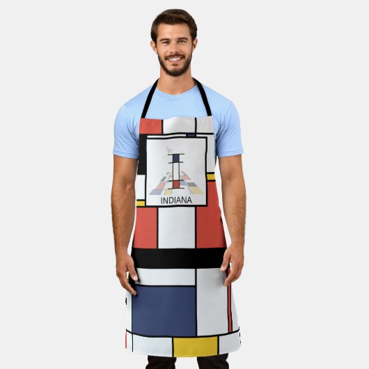 Elegantes Neoplasticismus Style Monogramm. Buchsta Schürze (Getragen)