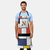 Elegantes Neoplasticismus Style Monogramm. Buchsta Schürze (Getragen)