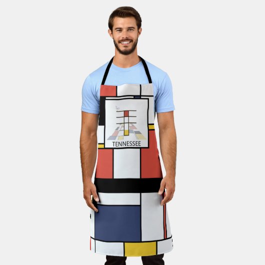 Elegantes Neoplasticismus Style Monogramm. Buchsta Schürze (Getragen)