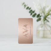 Elegantes Networking Beruflich Rosegold Visitenkarte (Stehend Vorderseite)