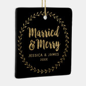 Elegantes neu verheiratetes Foto Verheiratet und f Keramikornament (Rechts)