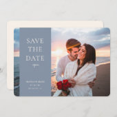 Elegantes neues Datum Modernes Script Foto Dusty B Save The Date (Vorne/Hinten)