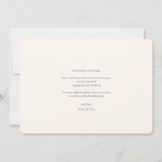 Elegantes neues Datum Modernes Script Foto Dusty B Save The Date (Rückseite)