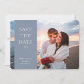 Elegantes neues Datum Modernes Script Foto Dusty B Save The Date (Vorderseite)
