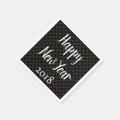 Elegantes neues Jahr Schwarz und Weiß Serviette (Ecke)