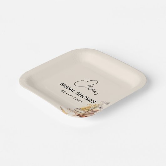 Elegantes neues Kapitel beginnt Brautparty Pappteller (Gewinkelt)