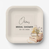 Elegantes neues Kapitel beginnt Brautparty Pappteller (Vorderseite)