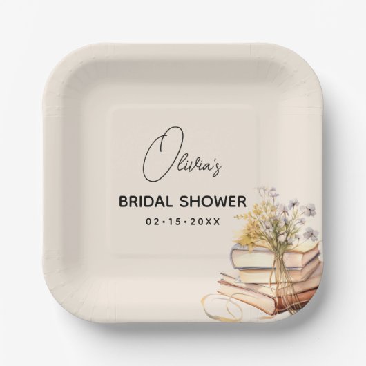 Elegantes neues Kapitel beginnt Brautparty Pappteller (Vorderseite)