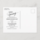 Elegantes neues Öffnen der Kupferleiste Einladungspostkarte (Rückseite)