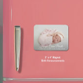 Elegantes Neugeborenes Foto Geburtsankündigung Magnet