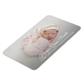 Elegantes Neugeborenes Foto Geburtsankündigung Magnet (Linke Seite)