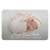 Elegantes Neugeborenes Foto Geburtsankündigung Magnet (Horizontal)